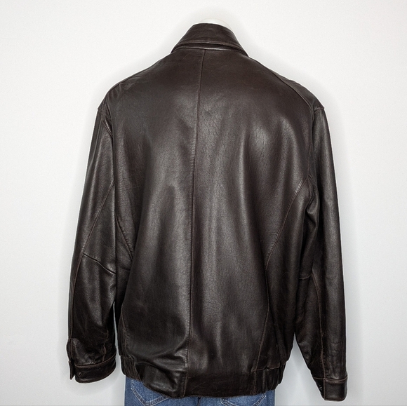 Marc New York Brown Leather Zip Up Jacket XLT - Picture 7 of 11